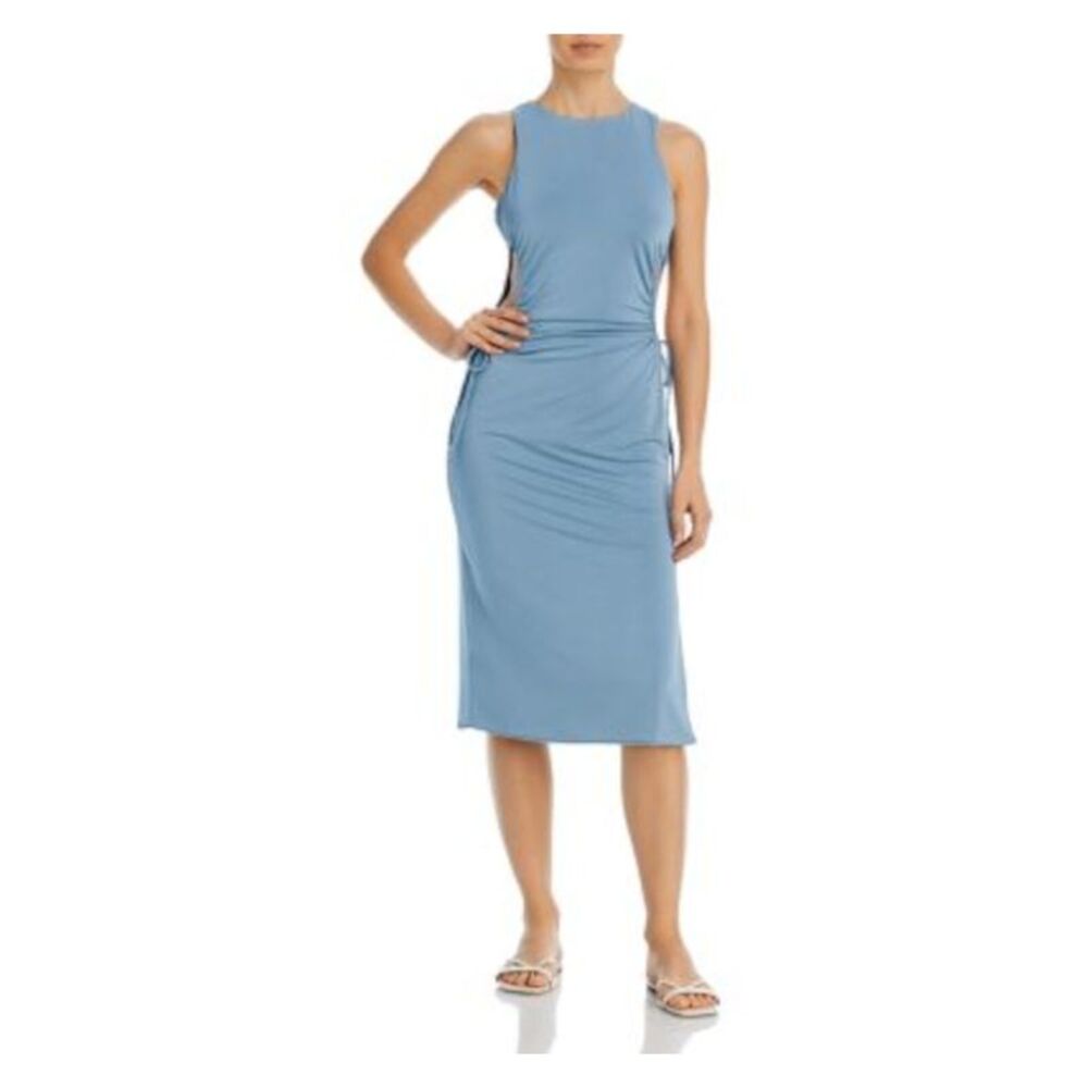 JADE SWIM Women's Teal Slit Side Cutout Tie Callie Swimsuit Cover Up M